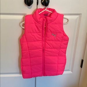 Puma brand girl’s puffer vest, size 10-12